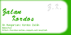 zalan kordos business card