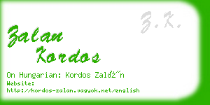 zalan kordos business card